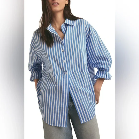 Favorite Daughter The Doors Always Open Stripe Shirt | Size M | EUC | (TC) - Picture 1 of 9